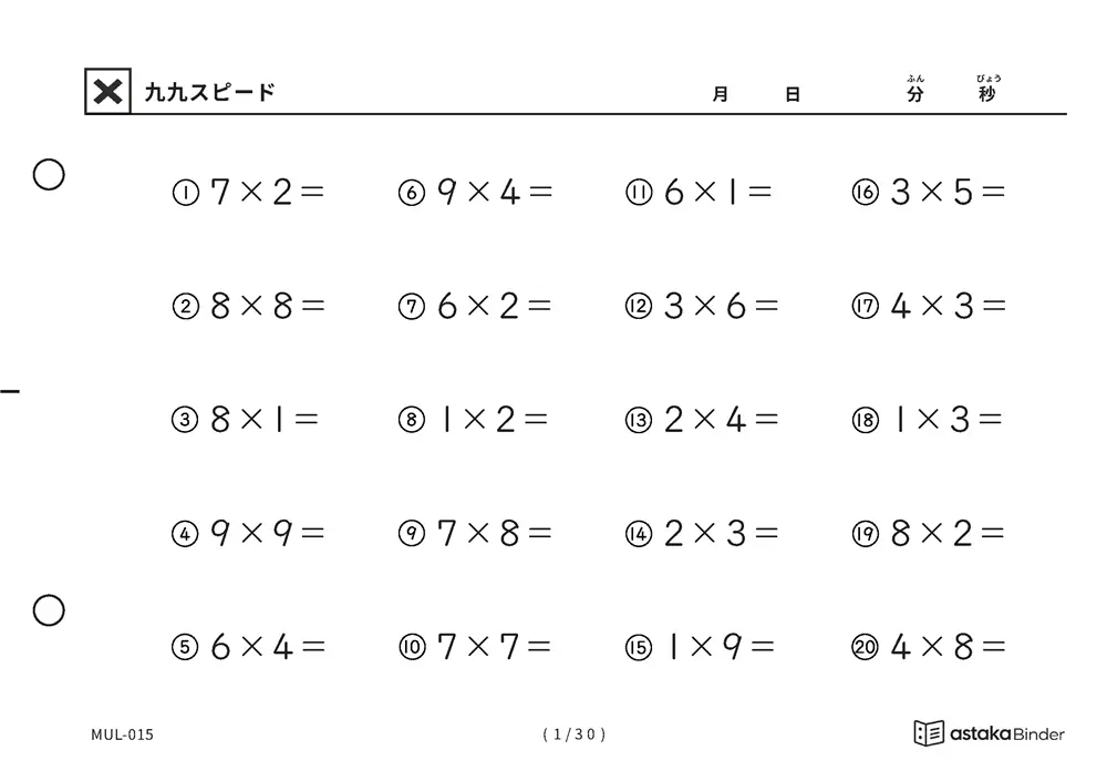【A5版】九九スピード