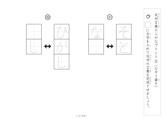 「反対言葉穴埋め１つ版100問プリント」反対言葉穴埋め１つ版100問プリント