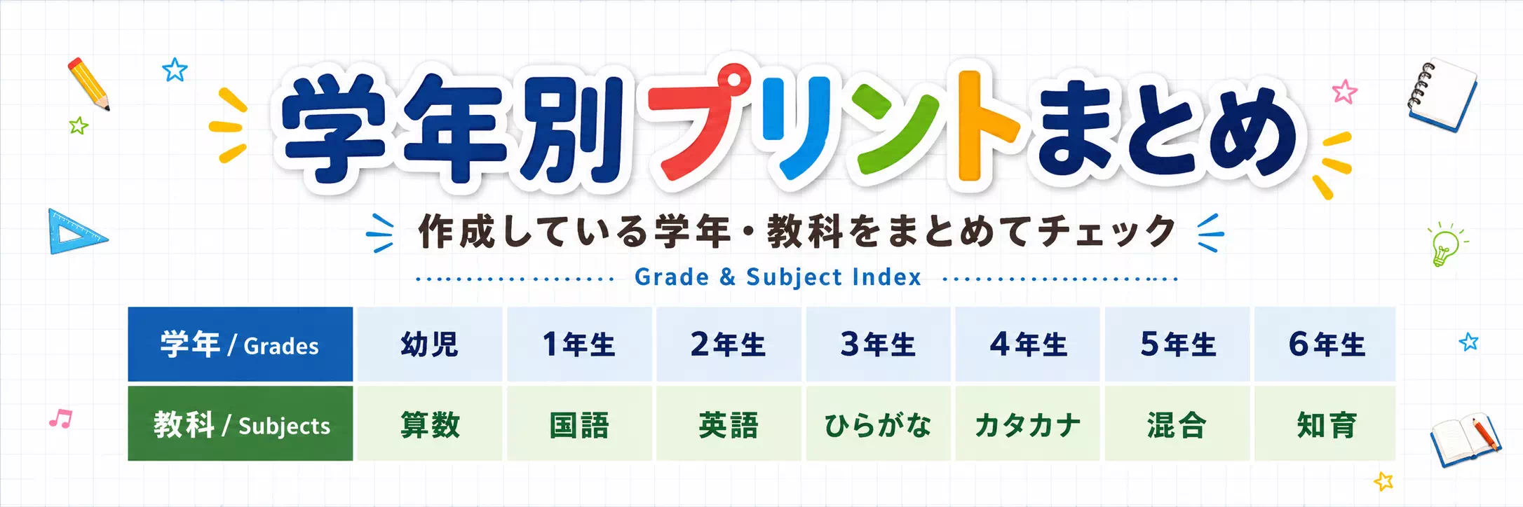 学年別のプリント一覧（まとめ）
