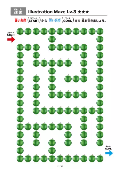 「すいか迷路（LV3)」すいか迷路（LV3)