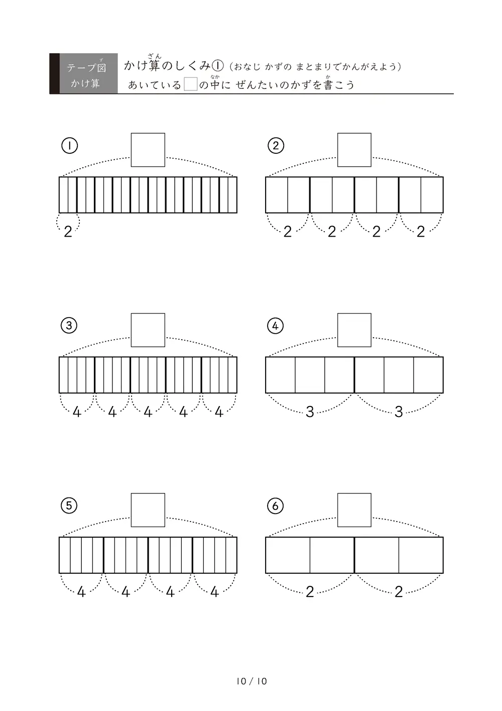 「九九の丸暗記前に」テープ図を使ったかけ算のしくみ①