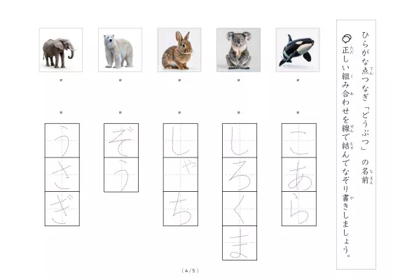 「動物写真と言葉の線結び」動物写真と言葉の線結び