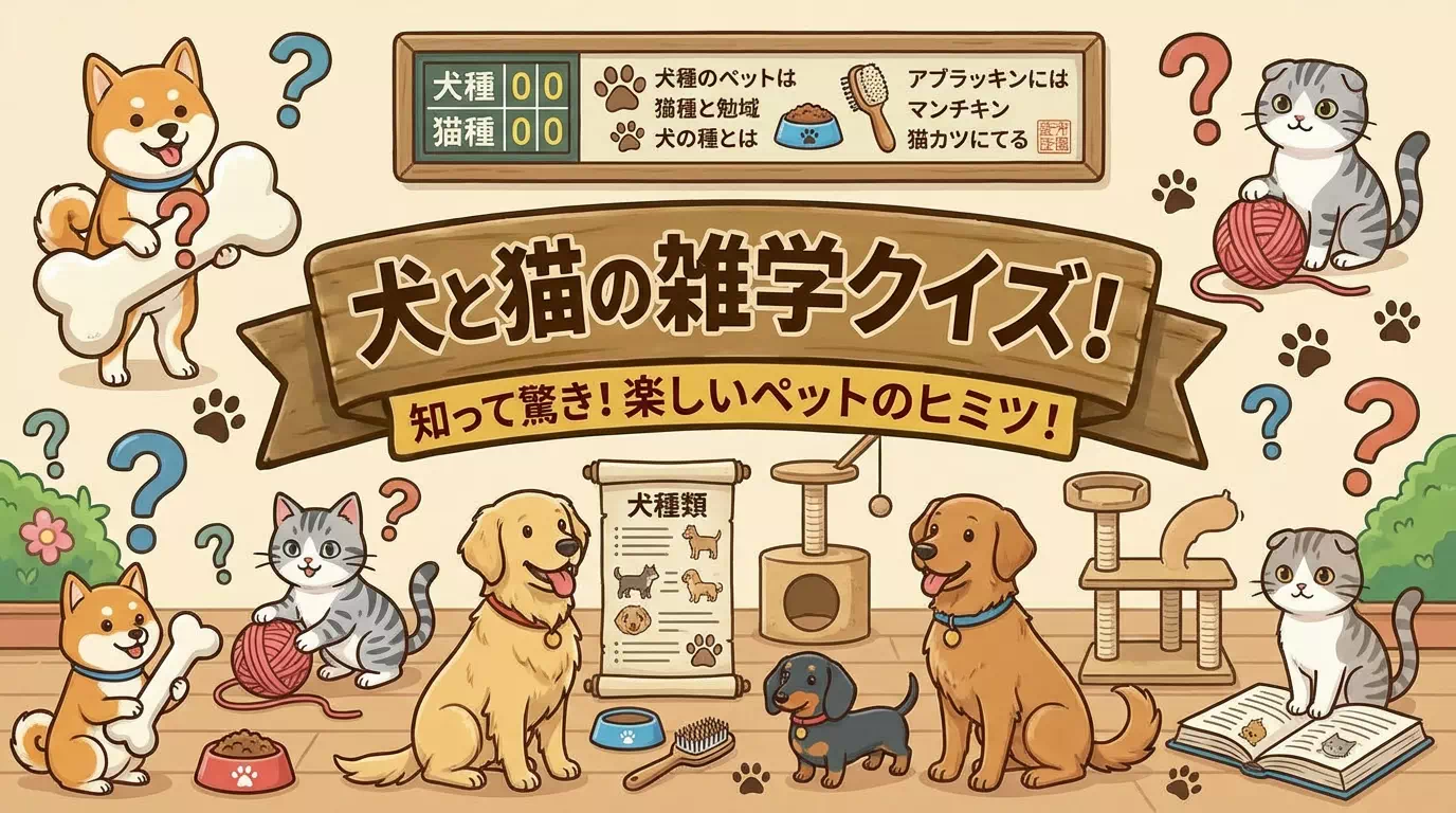 犬と猫に関する雑学クイズ｜難易度3種類 | 幼児から小学生まで60問
