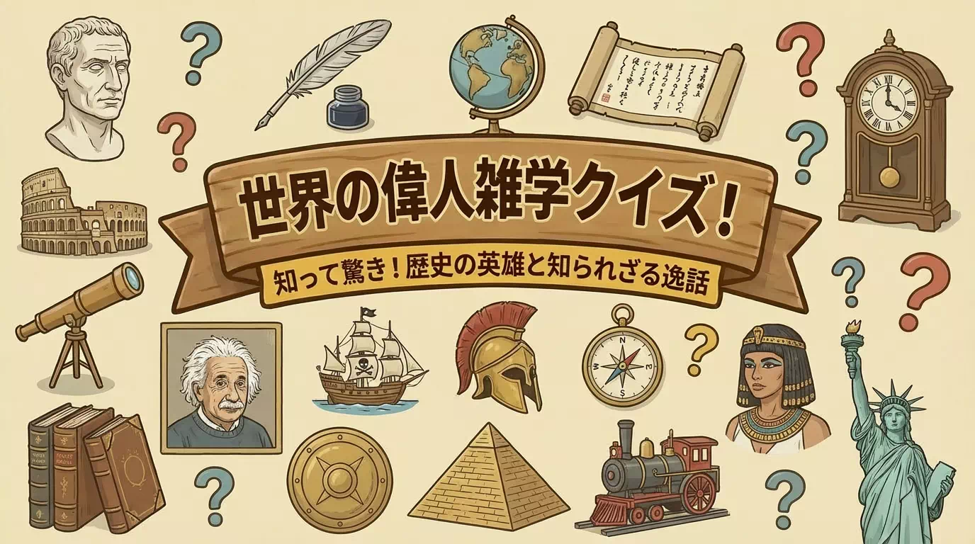 世界の偉人に関する雑学クイズ|難易度3種類 | 幼児から小学生まで60問