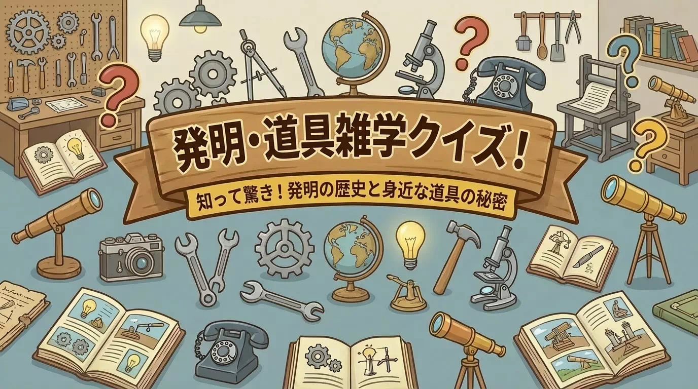 親子で楽しむ発明や道具に関する雑学クイズ|難易度3種類 | 幼児から小学生まで60問