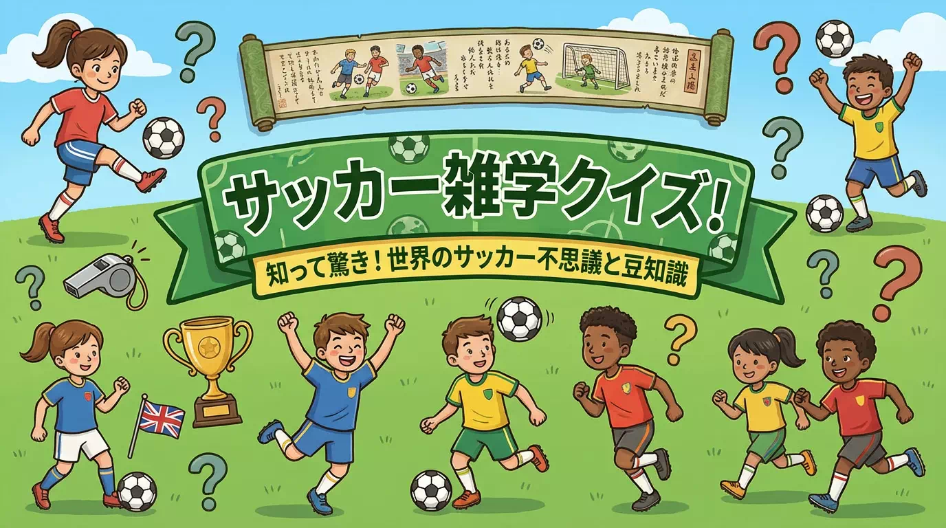 サッカーに関する雑学クイズ｜難易度3種類 | 幼児から小学生まで60問