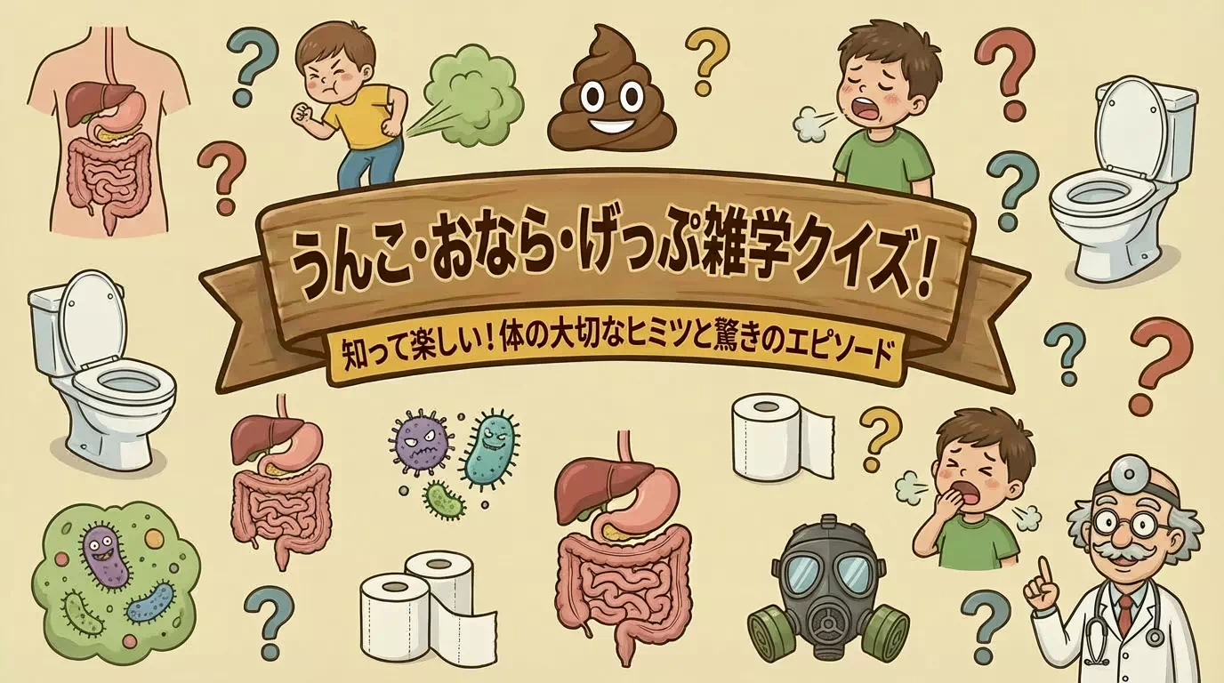 親子で楽しむうんこやおならに関する雑学クイズ｜難易度3種類 | 幼児から小学生まで60問